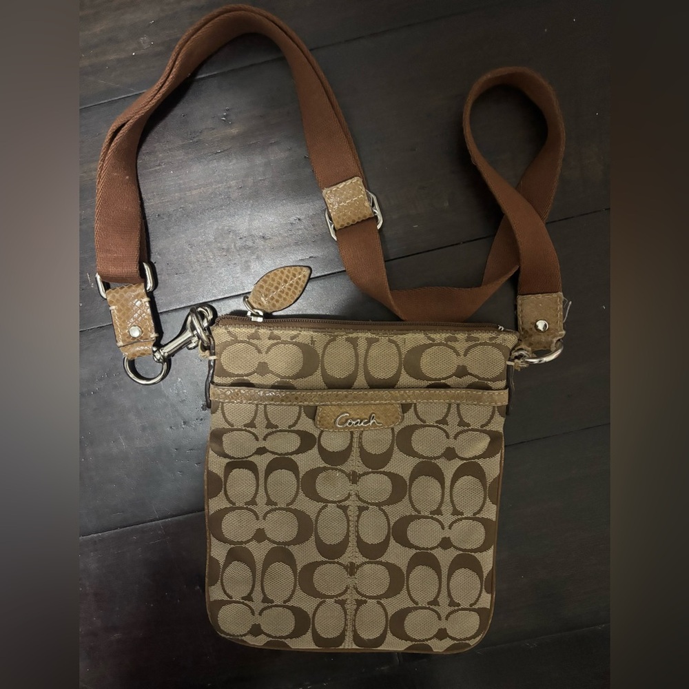 Coach Signature Brown Messenger Bag